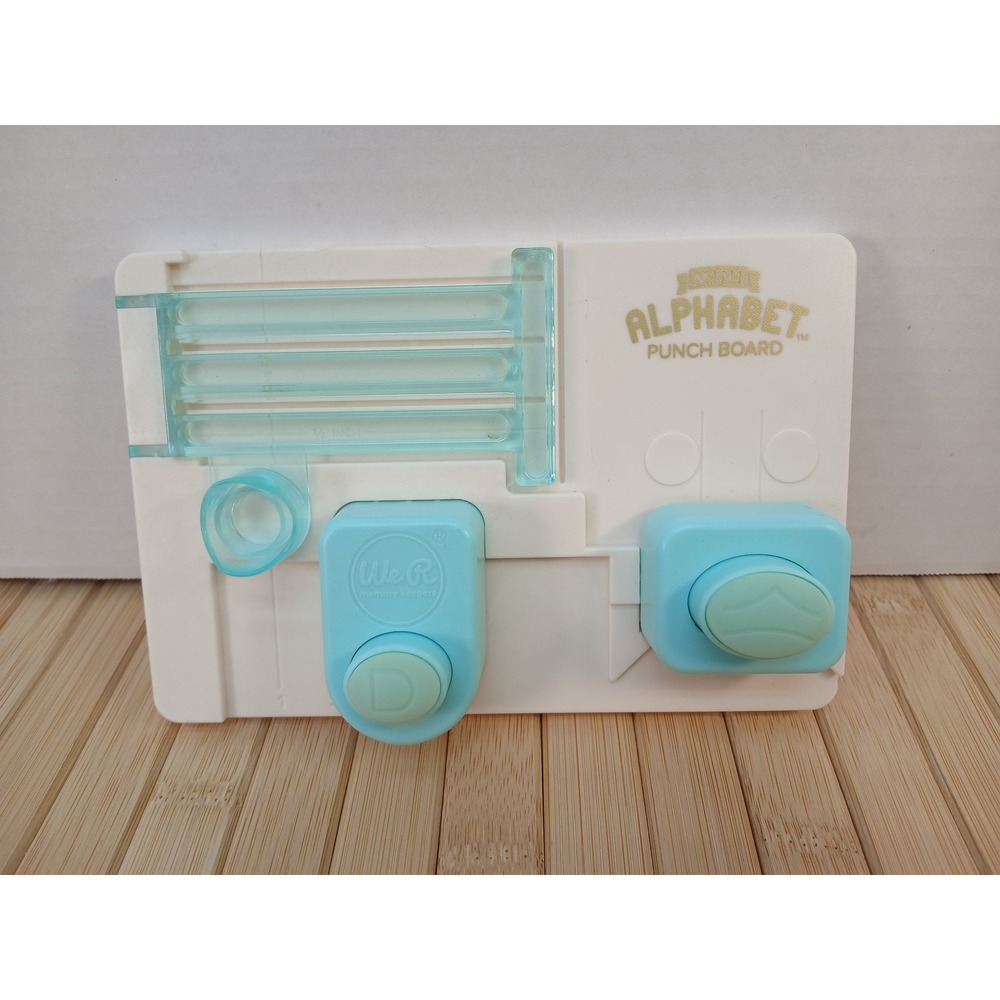 We R Memory Keepers Mini Alphabet Punch Board White Blue Craft Tool